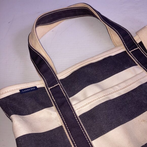 Lands End Canvas Open Top Tote Bags 14w x 12h Lot of 2 - Picture 2 of 13